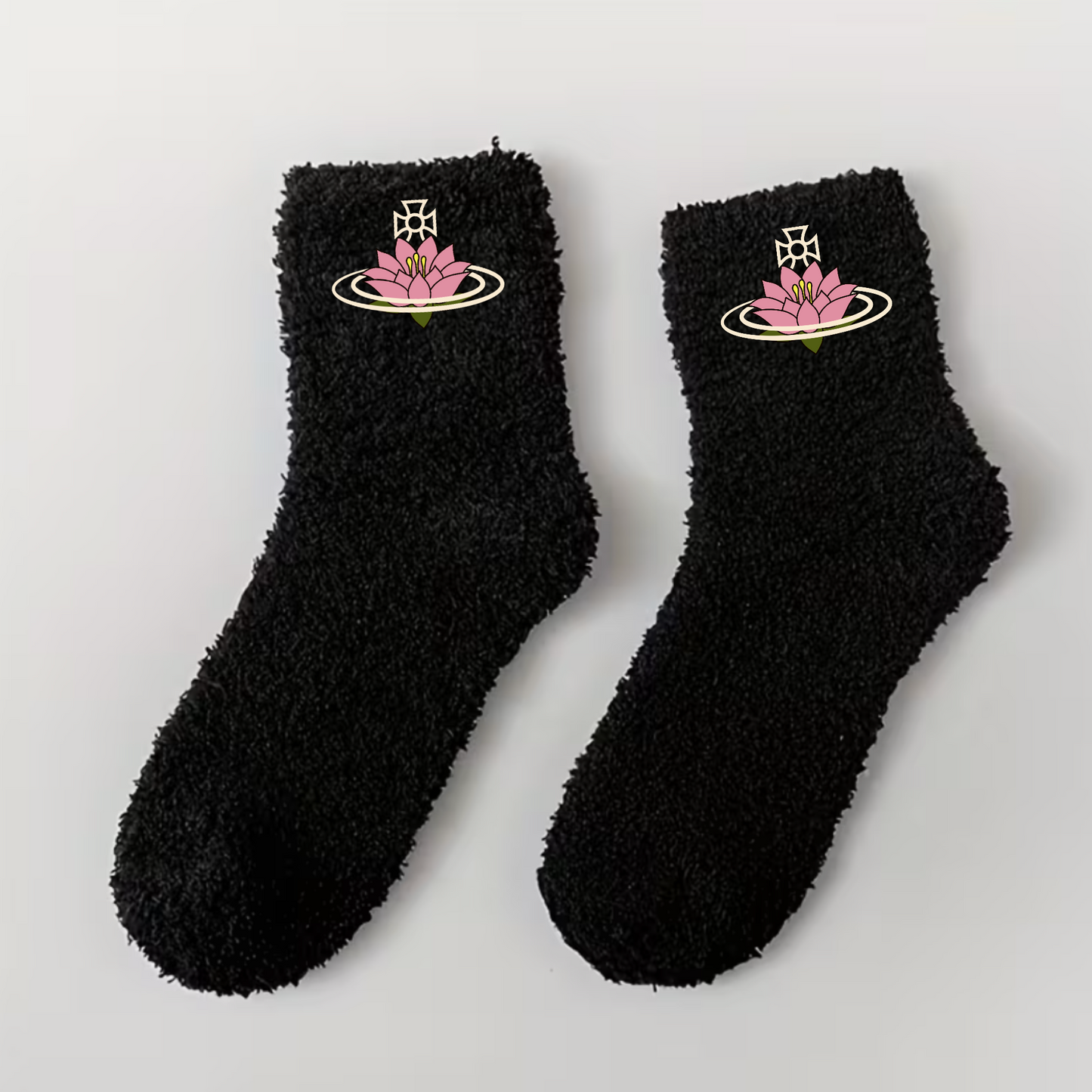 Fleur de Ren | NANA | Chaussettes fluffy brodées