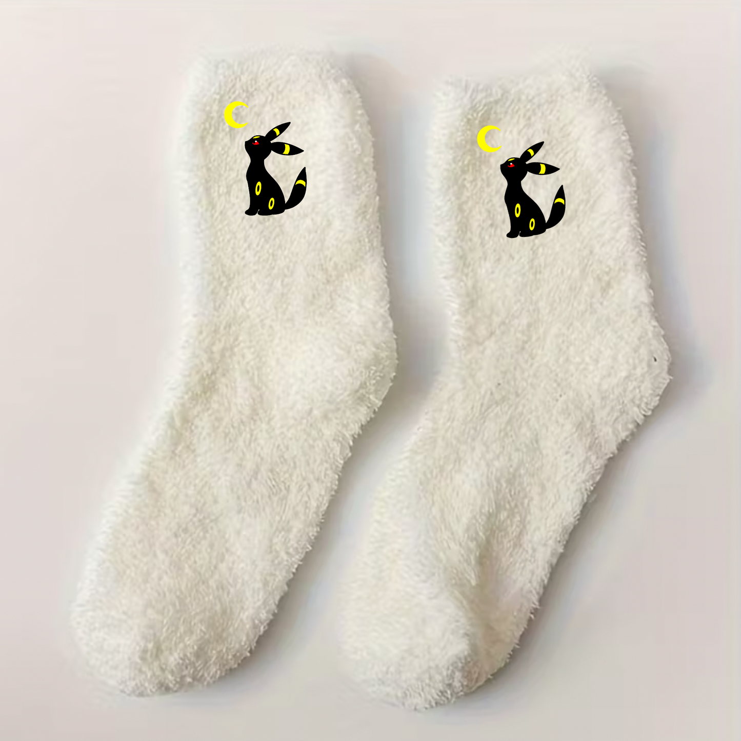 Noctali | POKEMON | Chaussettes fluffy brodées