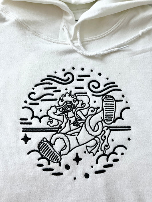 Luffy Gear 5 | One Piece | Sweat à capuche brodé