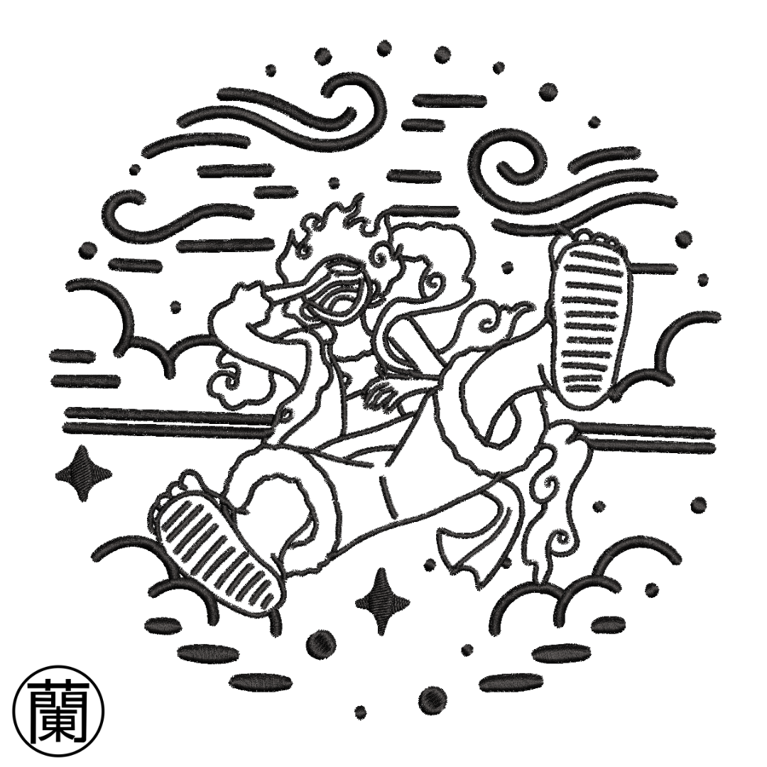 Luffy Gear 5 | One Piece | T-shirt brodé